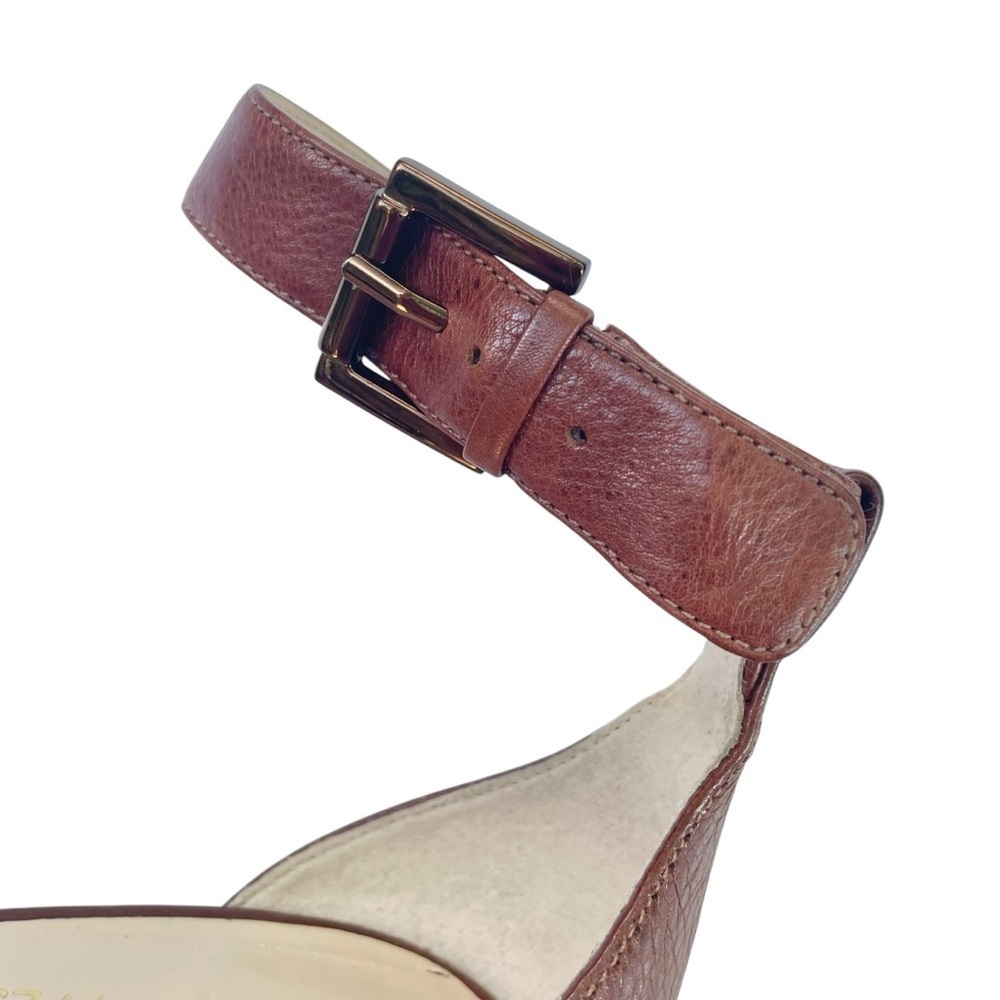 Nine West Brown Studded Leather Platforms 7M Boho Chic 70s Hippie Gipsy Vibes - Picture 9 of 16